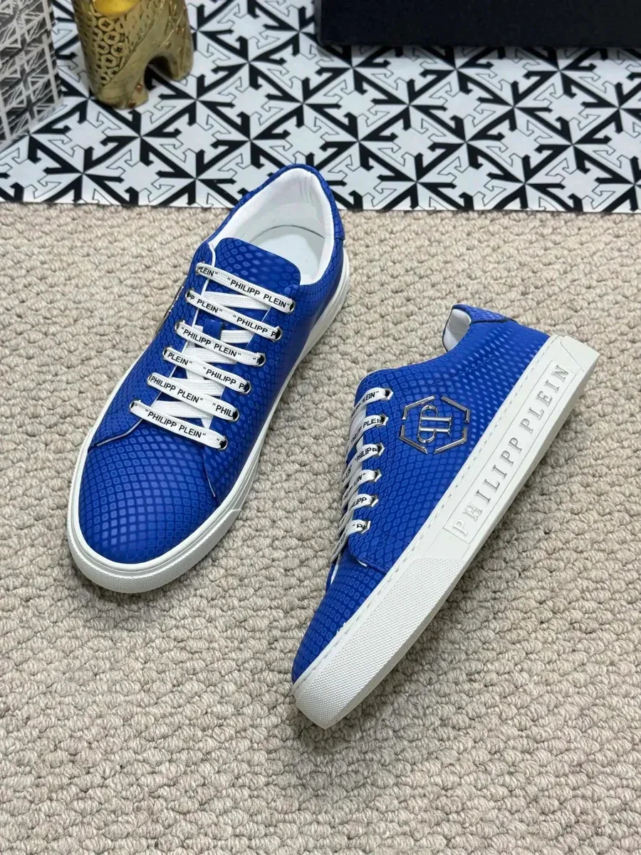 Philipp Plein Philipp Plein Blue Leather Sneakers Blue - 1