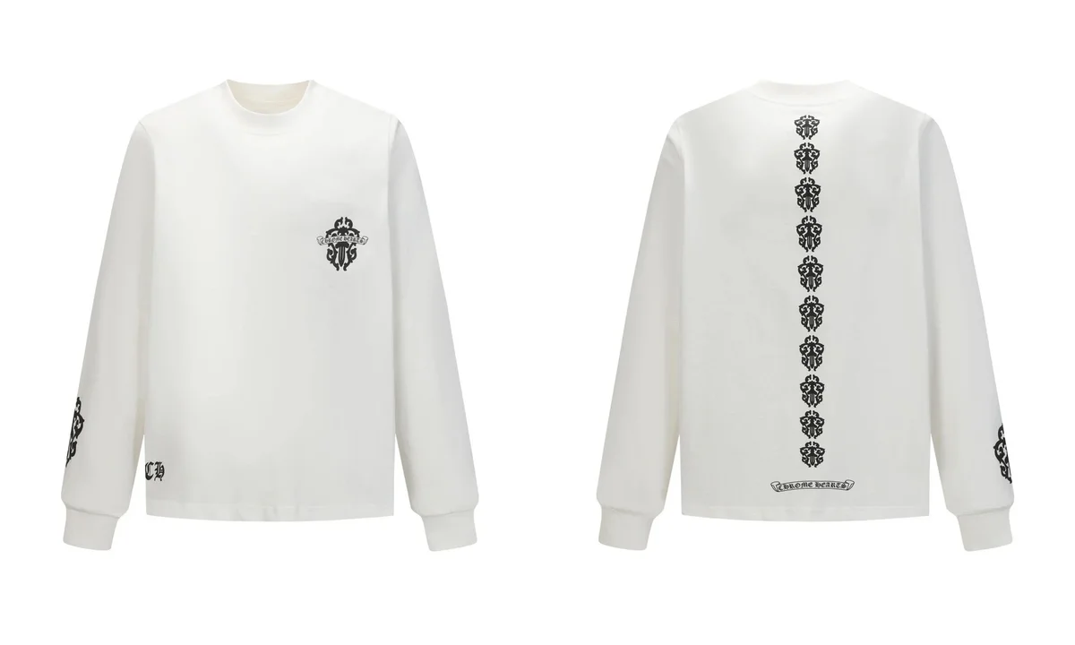 Chrome Hearts Chrome Hearts White CH Cross Long Sleeve T-Shirt White - 1