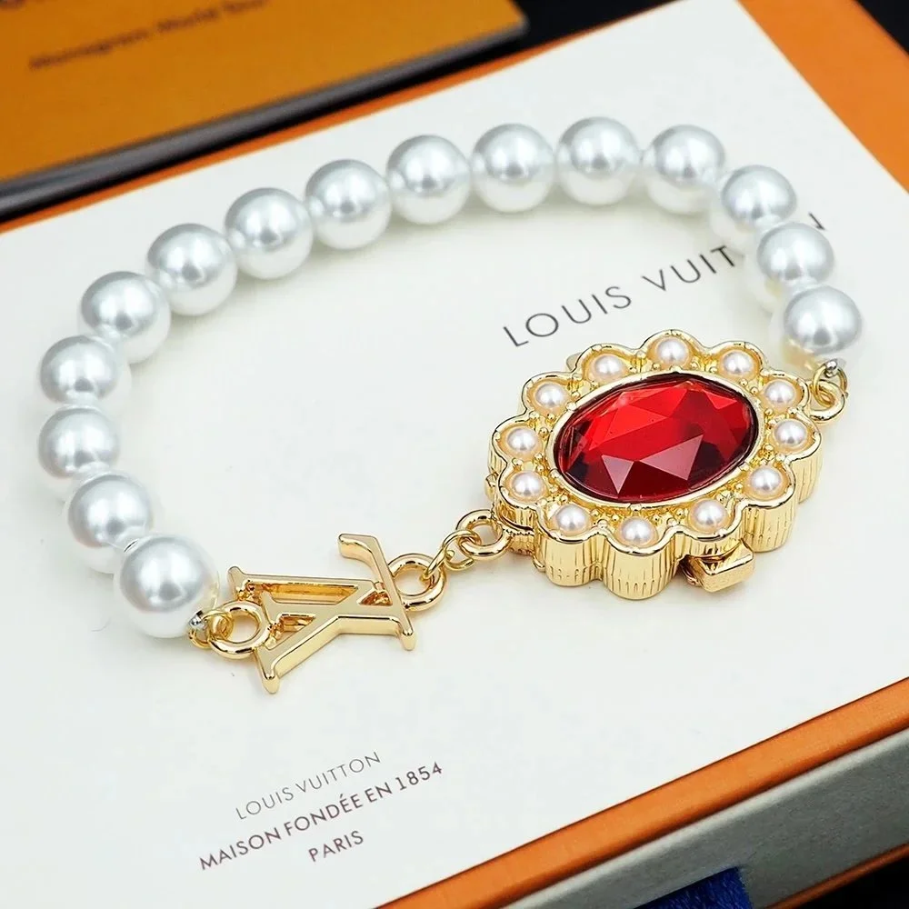 Louis Vuitton Louis Vuitton Neverfull Pearl & Ruby Bracelet White - 1