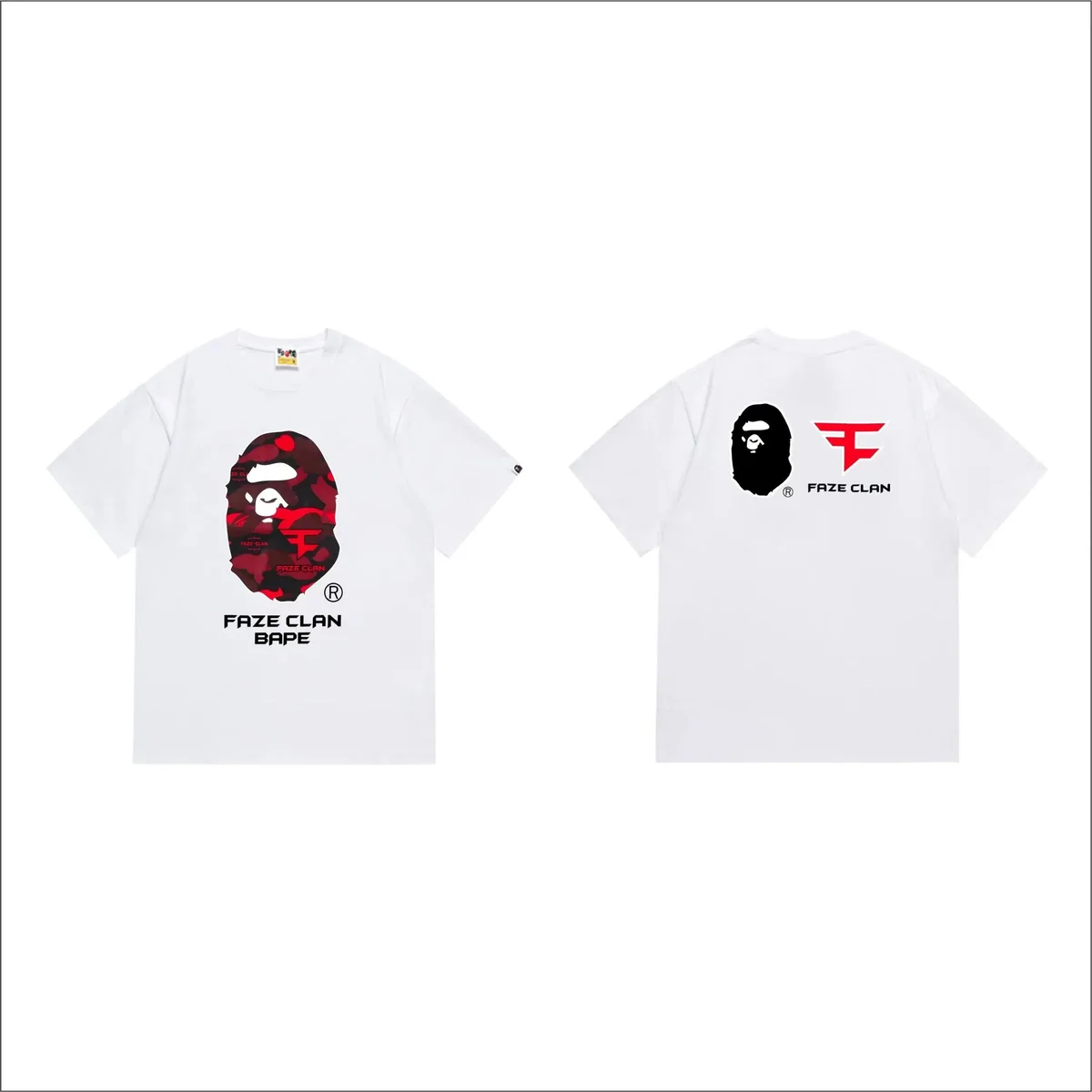 A Bathing Ape BAPE FAZE CLAN White Camo T-Shirt White - 1