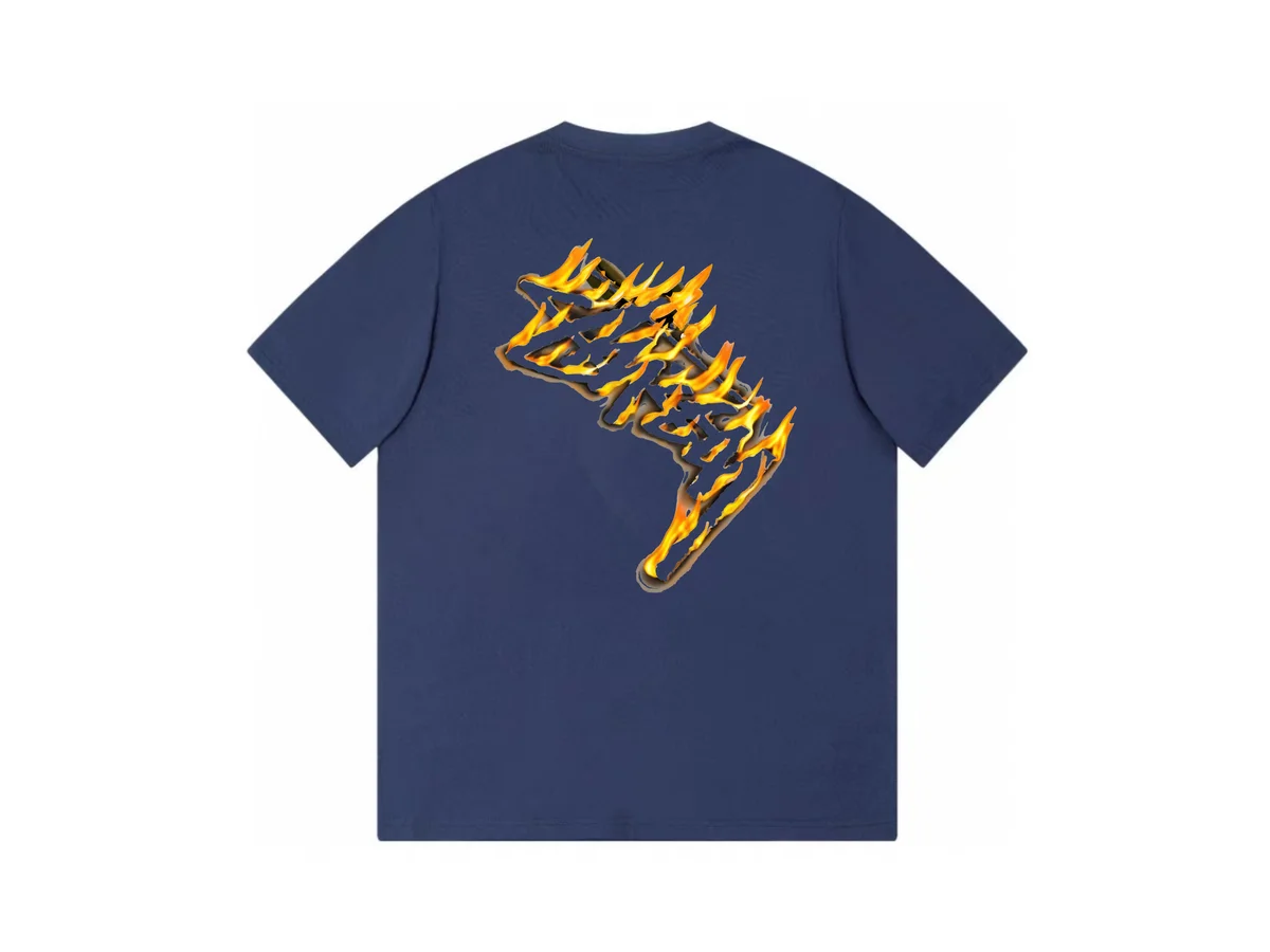 Stussy Stussy Stüssy Flame T-Shirt Navy Navy - 1