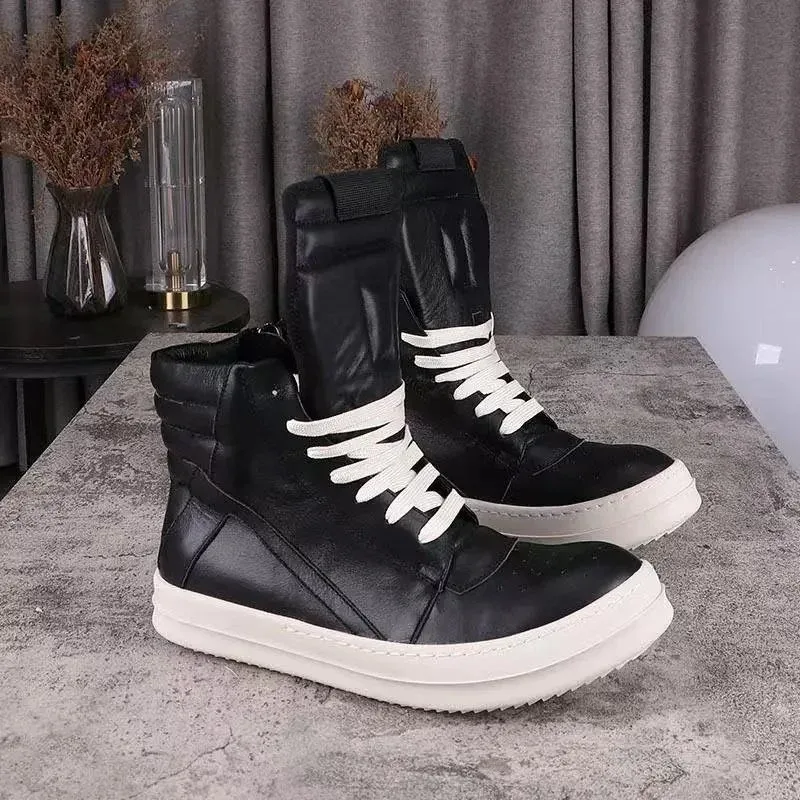 Rick Owens Rick Owens Geobasket Black/White High Top Sneakers Black