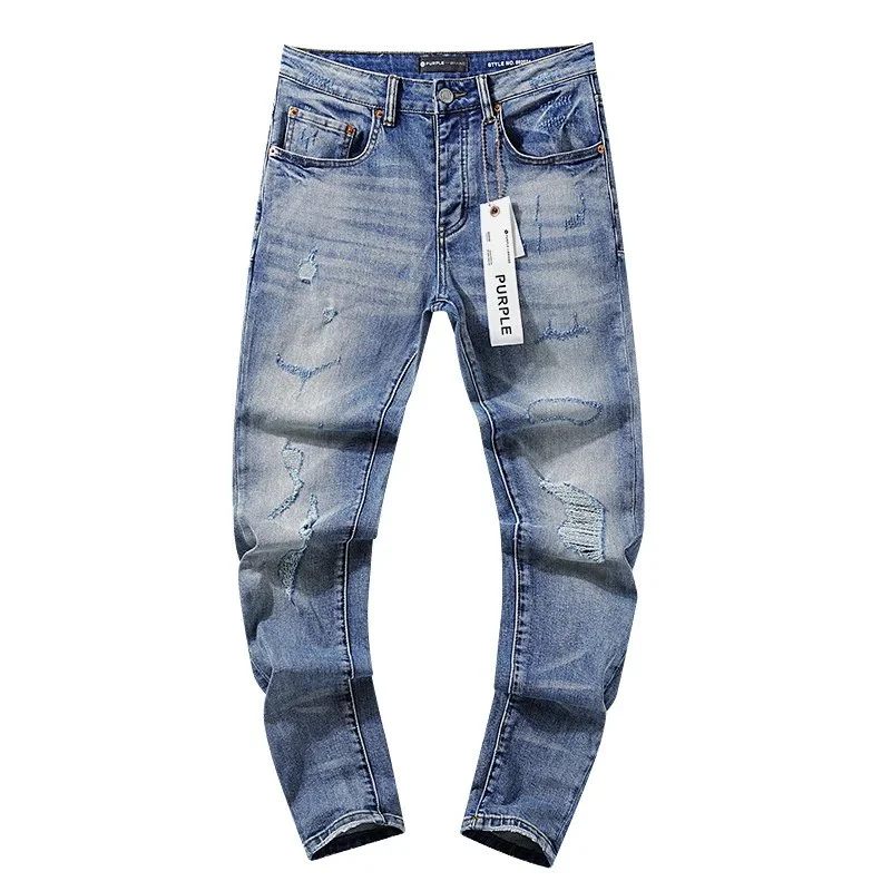 Purple Brand Purple Brand Distressed Light Blue Jeans Blue - 1