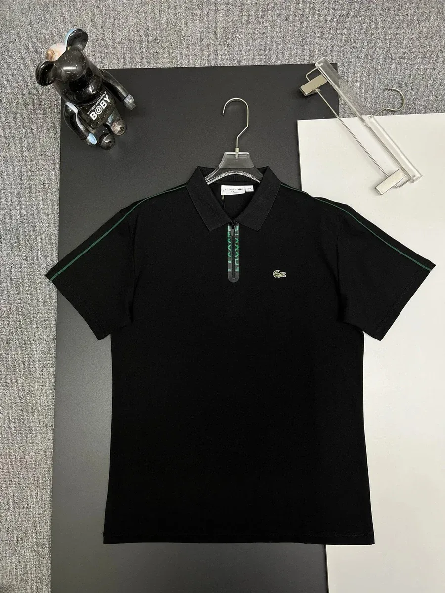 Lacoste Lacoste Black with Green Trim Polo Shirt Black - 1