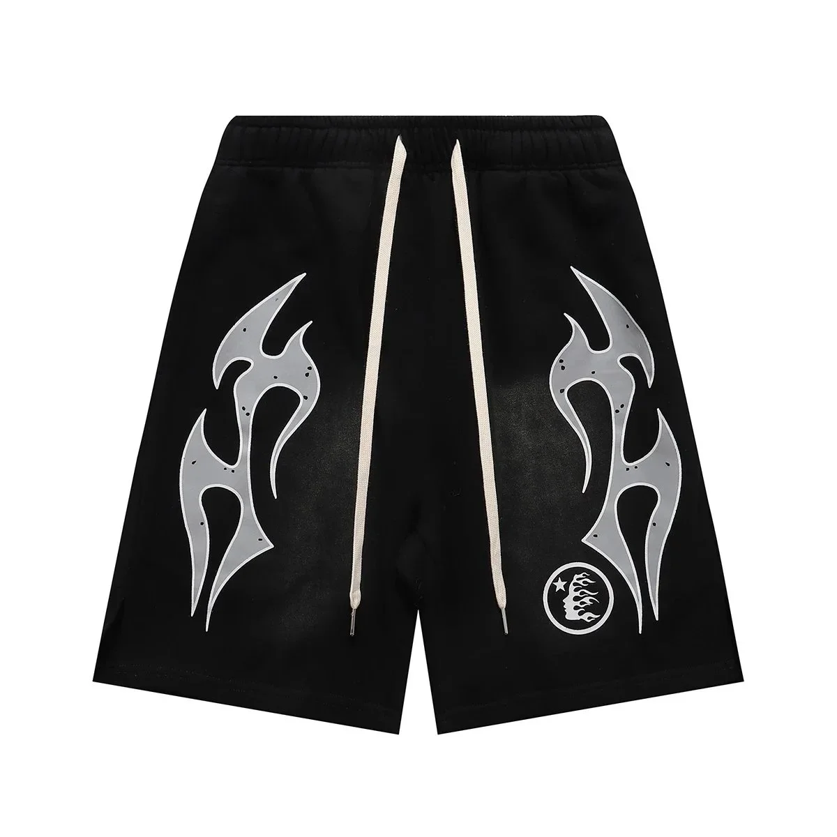Other Black Flame Print Shorts Black - 1