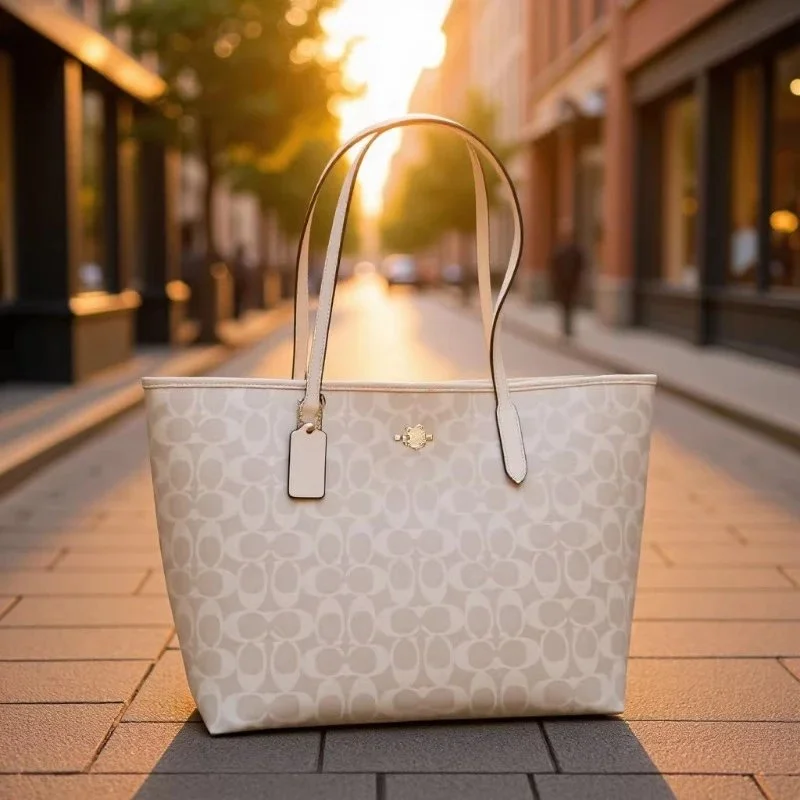 Coach Coach Signature Bean Bag Beige Tote Bag Beige - 1