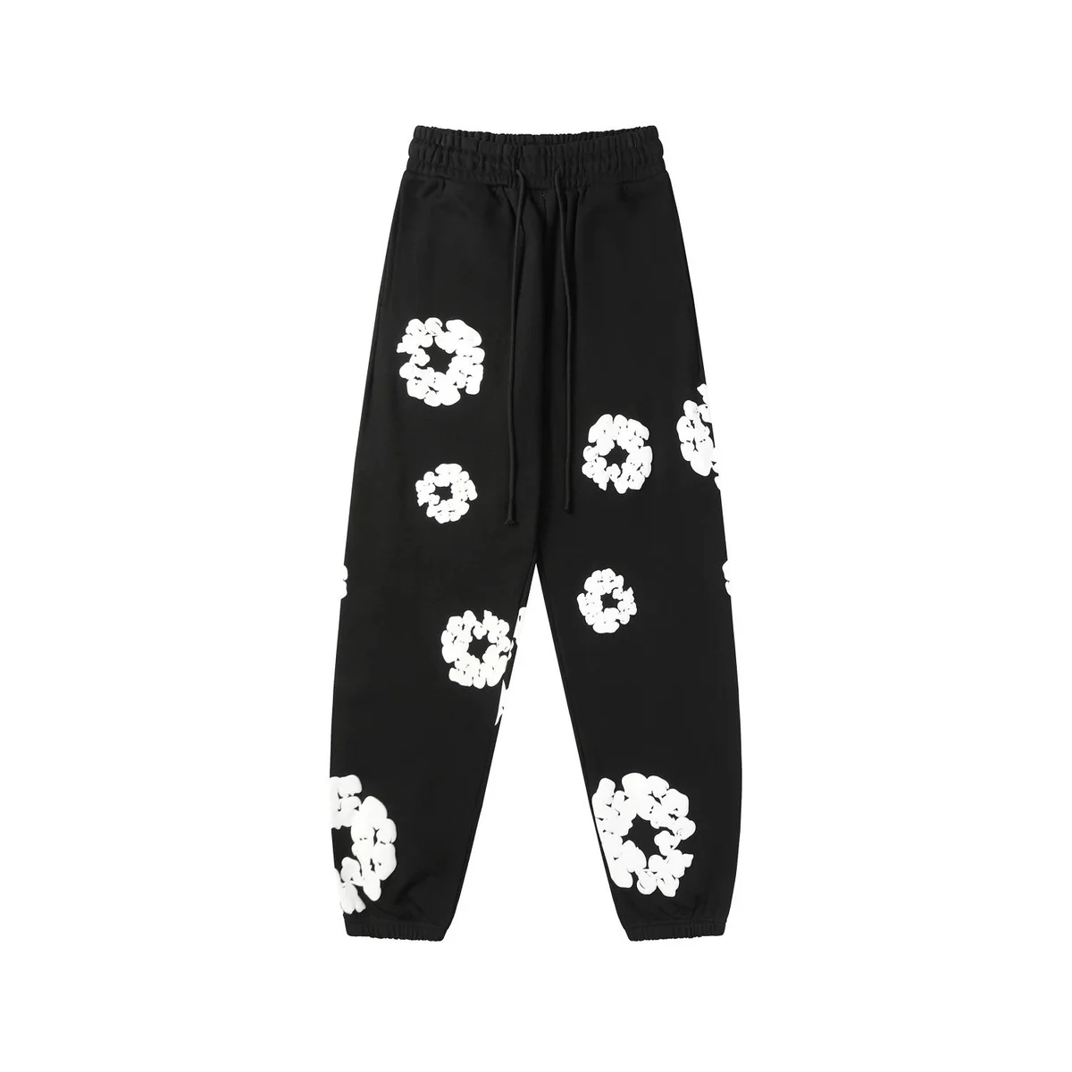 Other Black & White Floral Print Sweatpants Black