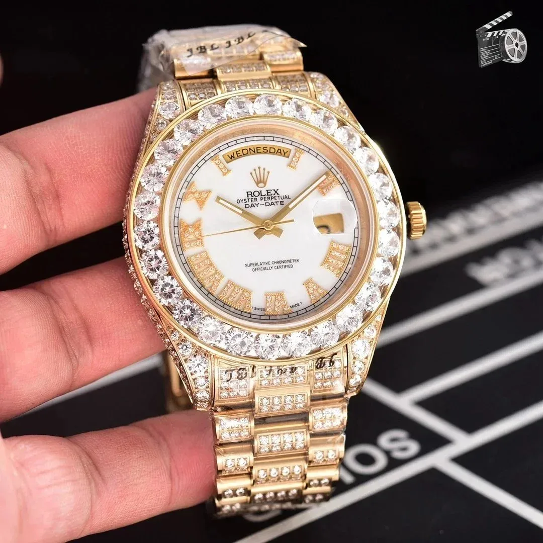 Rolex Rolex Day-Date Oyster Perpetual Gold & Diamond Watch Gold