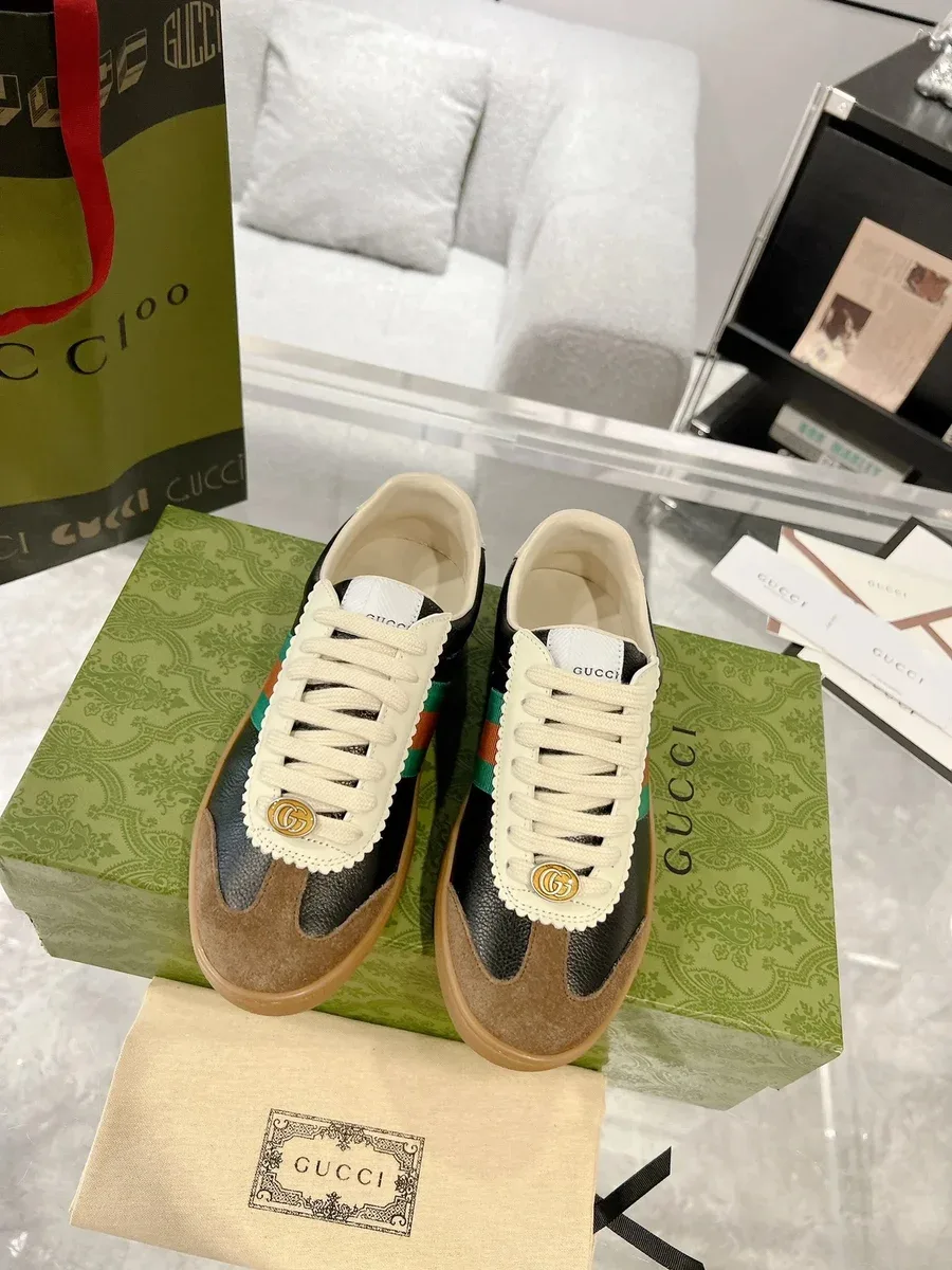 Gucci Gucci GG Sneakers Black Leather & Suede Sneakers Black - 1