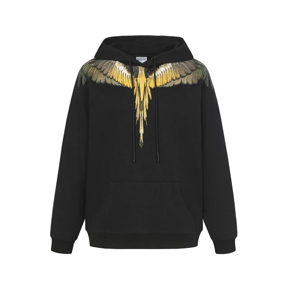 Marcelo Burlon Marcelo Burlon Wings Black Wing Print Hoodie Black - 1