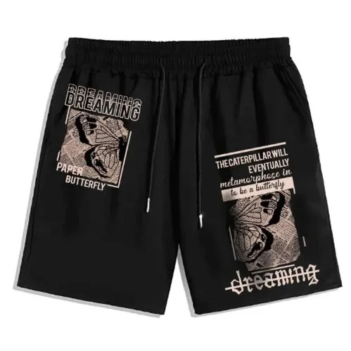 Other Black Dreaming Paper Butterfly Shorts Black - 1