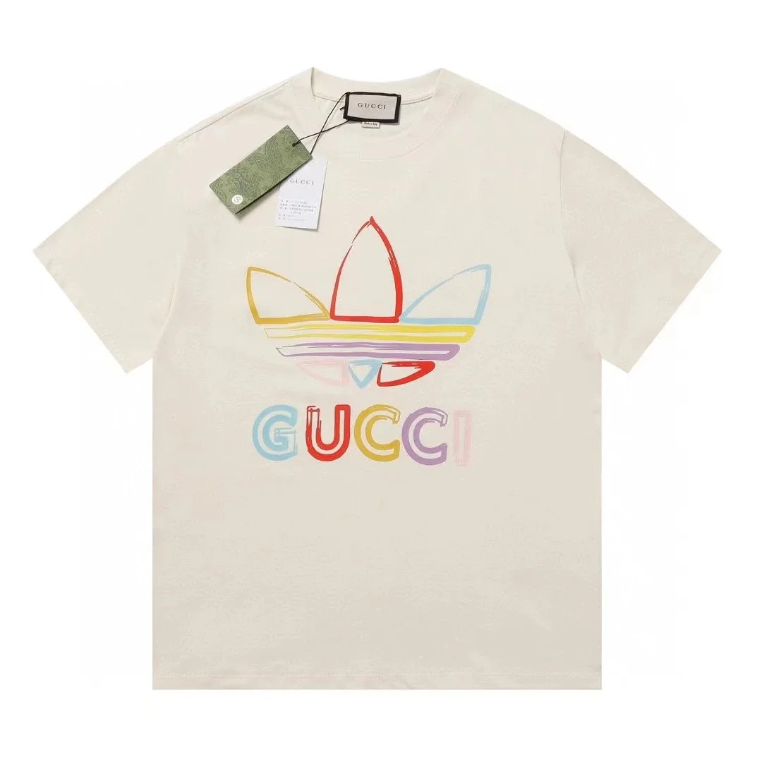Gucci Gucci Rainbow Trefoil T-Shirt Cream Casual Cream - 1