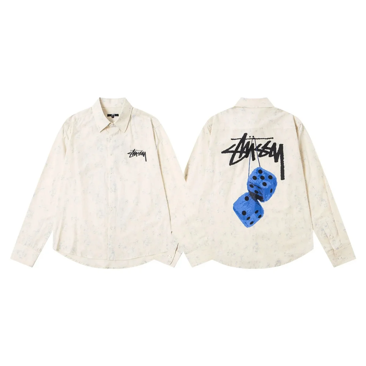 Stussy Stussy Stüssy Dice Print Shirt 6968 Blue Top Blue - 1