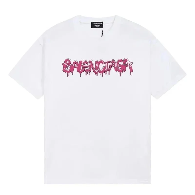 Balenciaga Balenciaga White/Pink Dripping Logo T-Shirt White
