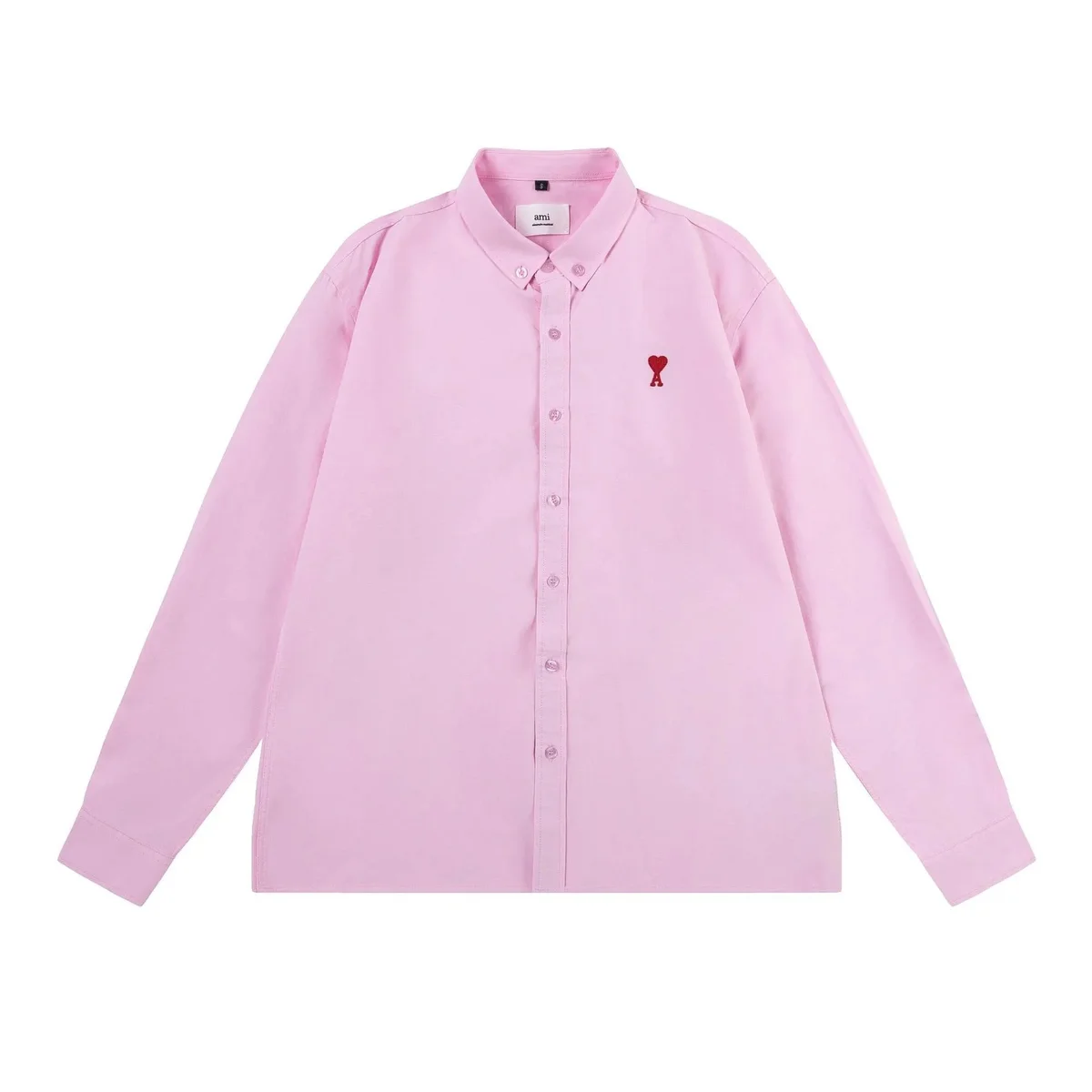Ami Paris Ami Pink AM Heart Long Sleeve Shirt Pink - 1