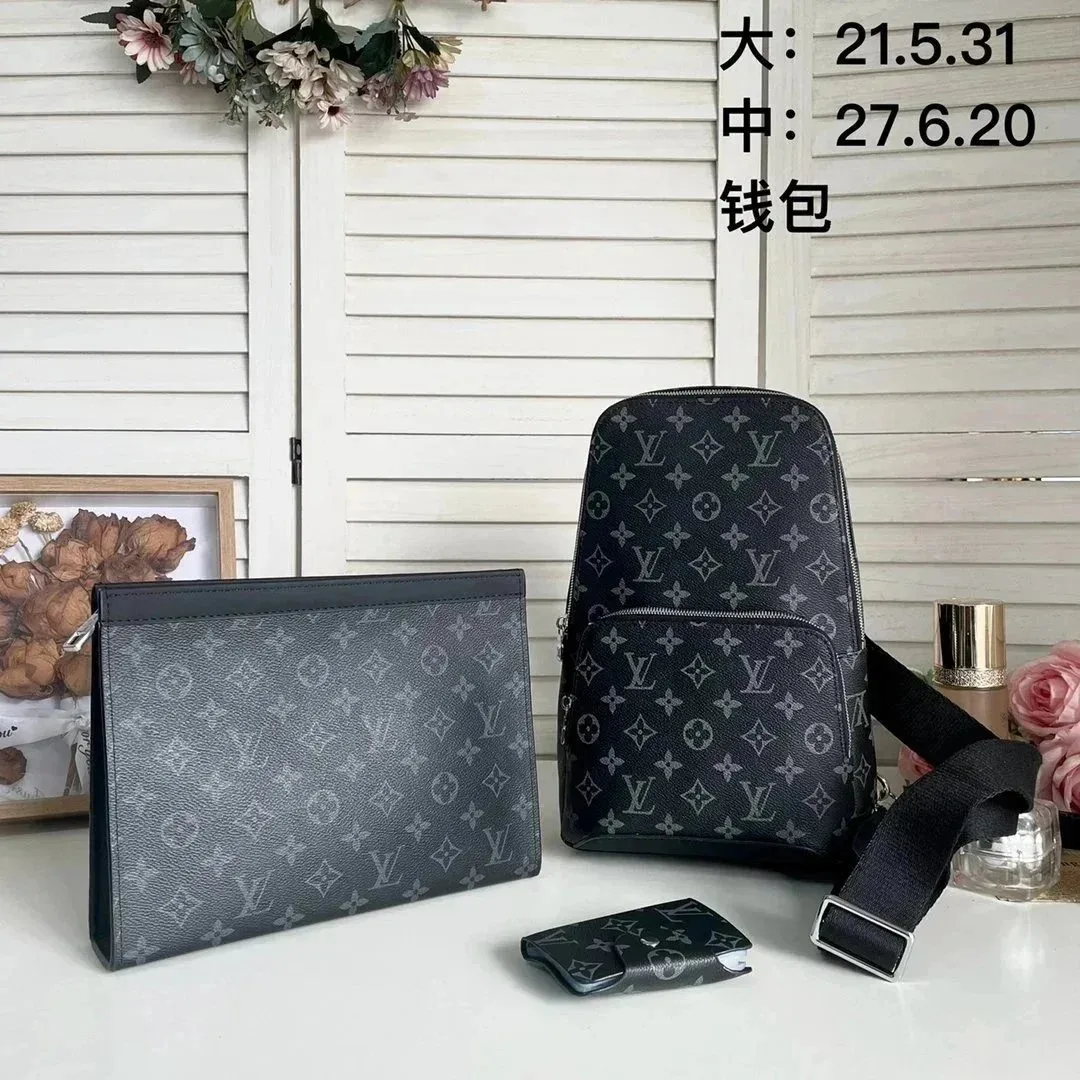 Louis Vuitton Louis Vuitton Neverfull Monogram Backpack & Wallet Set Black