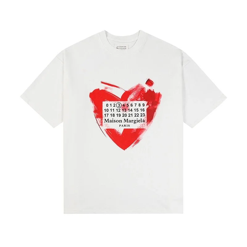 Maison Margiela Maison Margiela White Heart Print T-Shirt White - 1