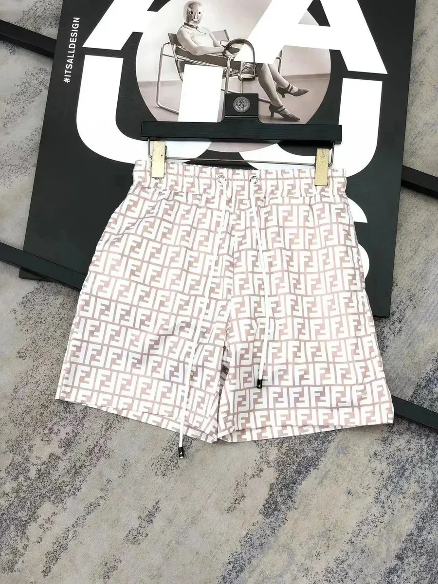 Fendi Fendi Iconic FF Logo Shorts Beige Beige - 1