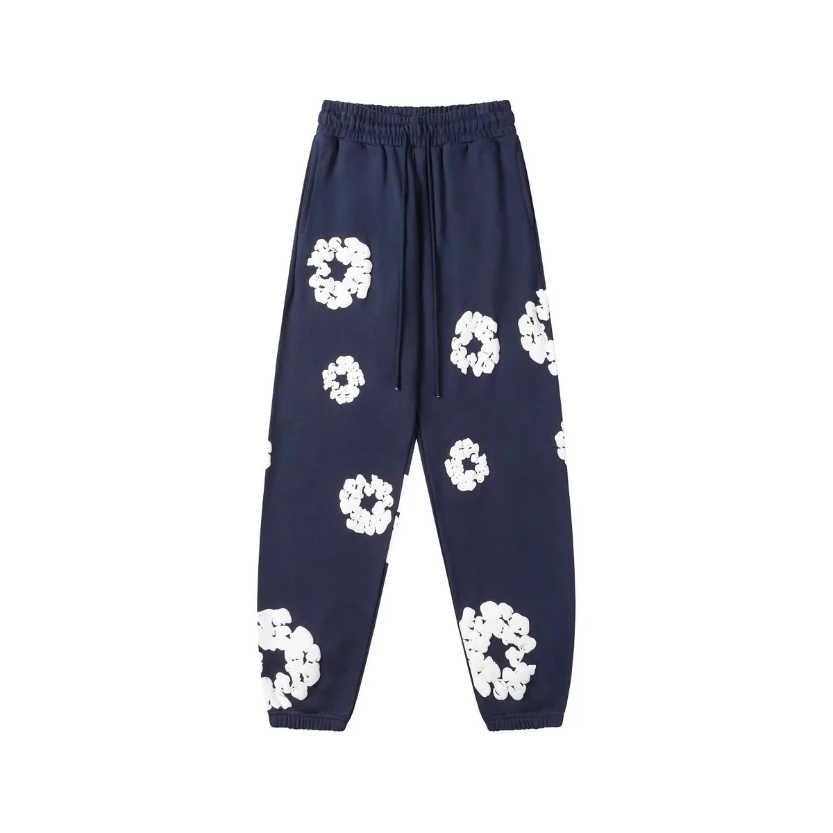 Other Navy Blue Floral Print Sweatpants Navy