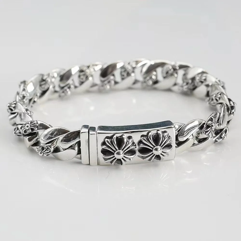 Chrome Hearts Chrome Hearts Floral Cross Silver Bracelet Silver