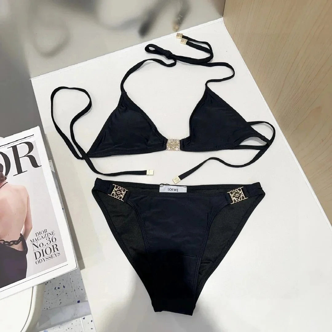 Loewe Loewe Black Anagram Bikini Set Black - 1