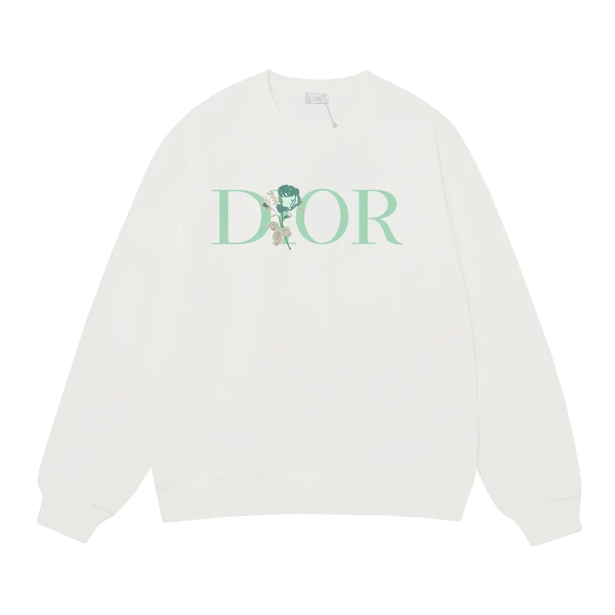 Dior Dior White Floral Embroidery Crewneck Sweatshirt White - 1