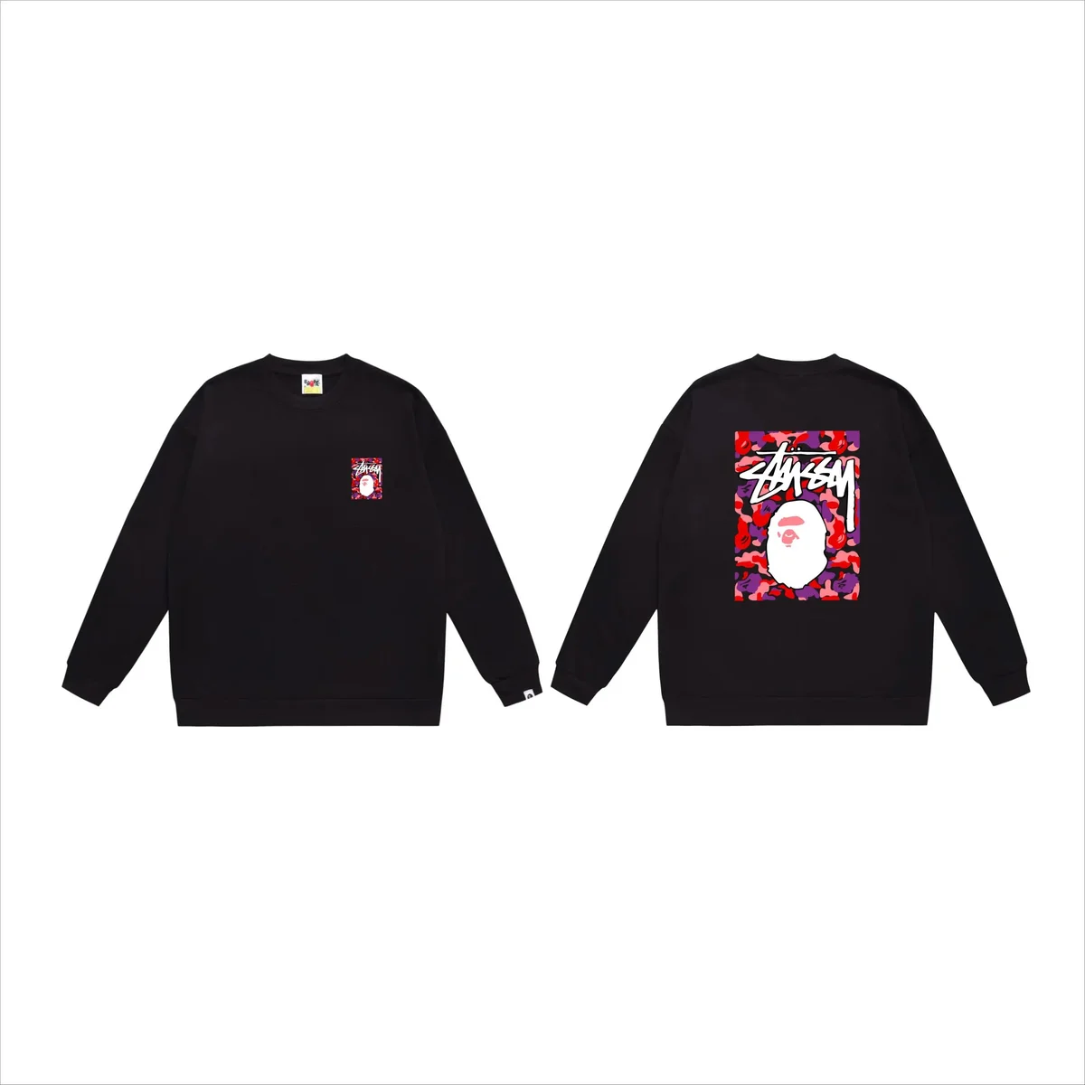 A Bathing Ape A Bathing Ape BAPE STA Black ABC Camo Crewneck Sweatshirt Black - 1