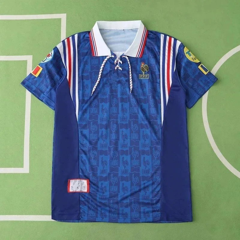 Other Blue France Football Jersey Short Sleeve Polo Blue - 1