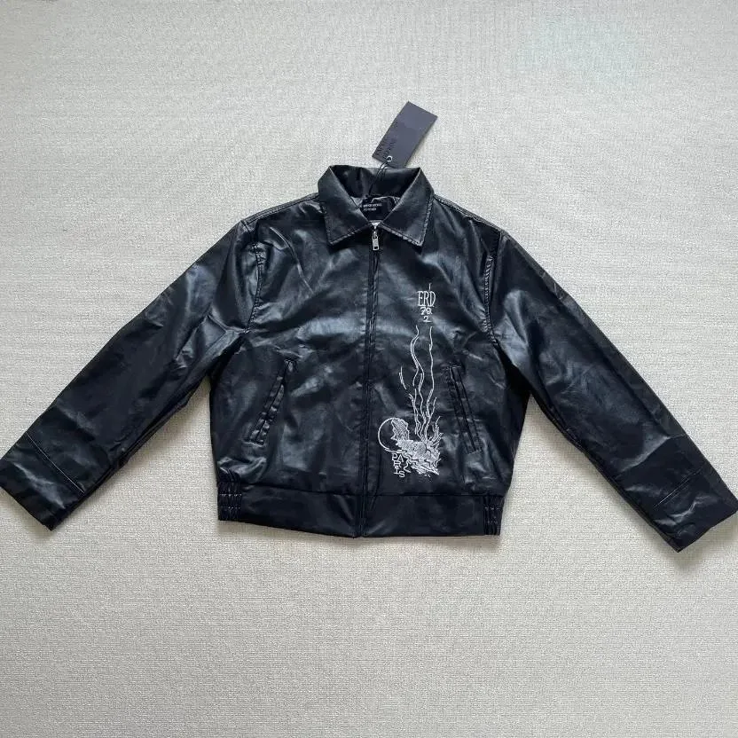 ERDEM Erdem Black Graphic Leather Jacket Black - 1
