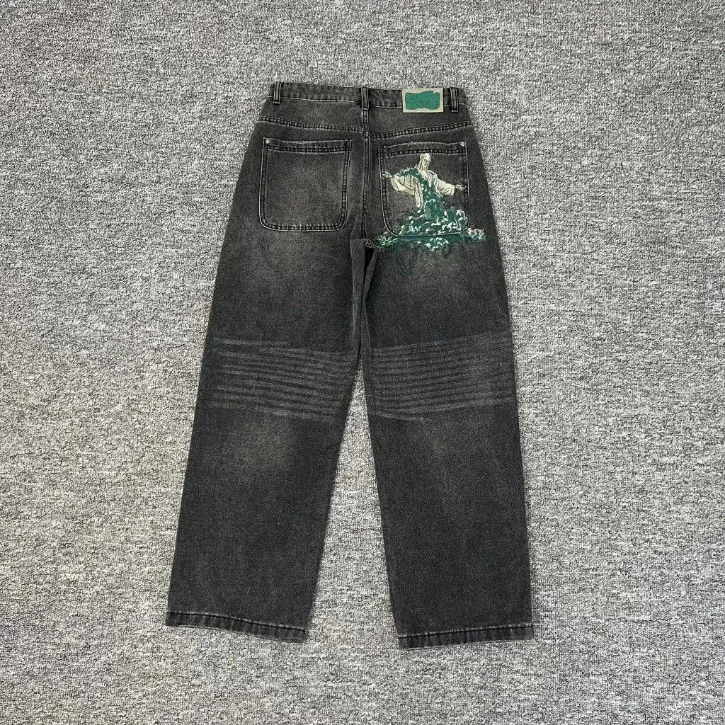 Denim Tears Denim Tears Black Embroidered Jeans Black - 1