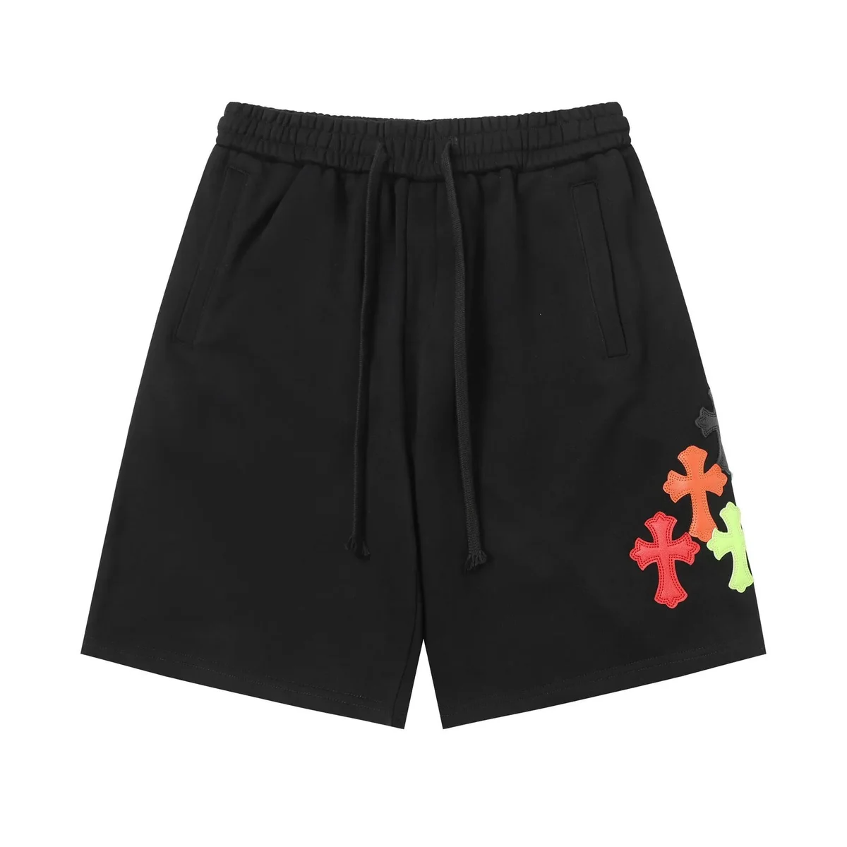 Chrome Hearts Chrome Hearts CH Cross Black Multi-Color Cross Embroidered Shorts Black - 1