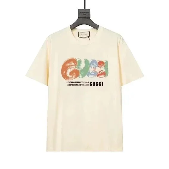 Gucci Gucci Beige Multicolor Logo T-Shirt Beige