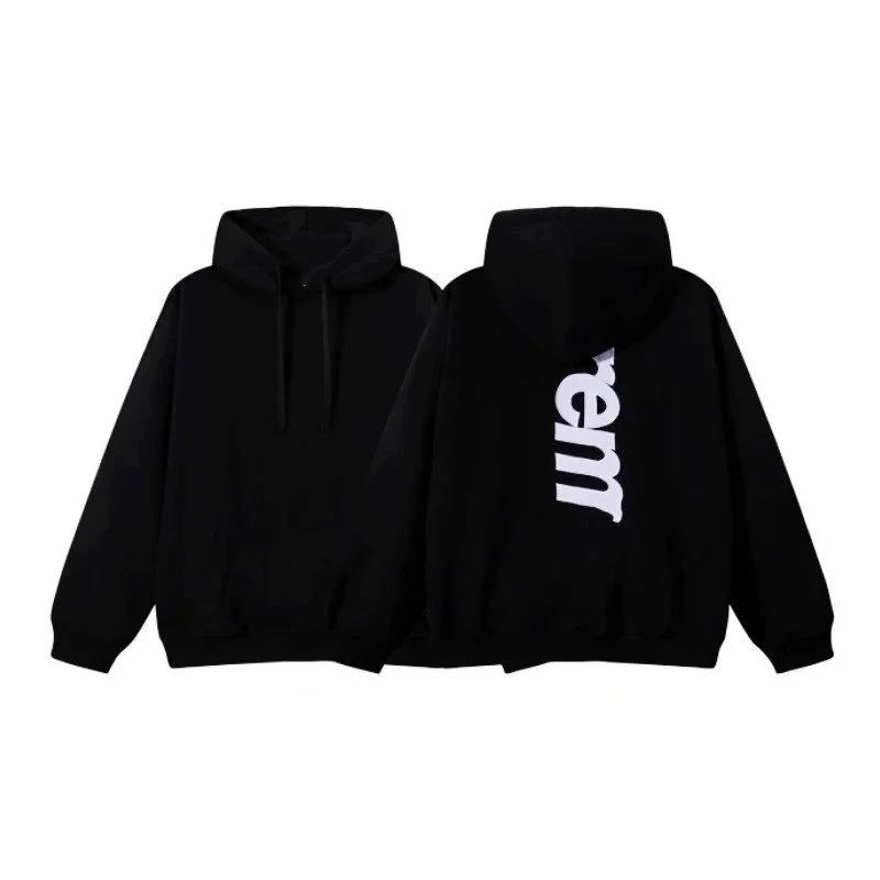 Other Unisex Black 'rem' Hoodie Sweatshirt Black - 1