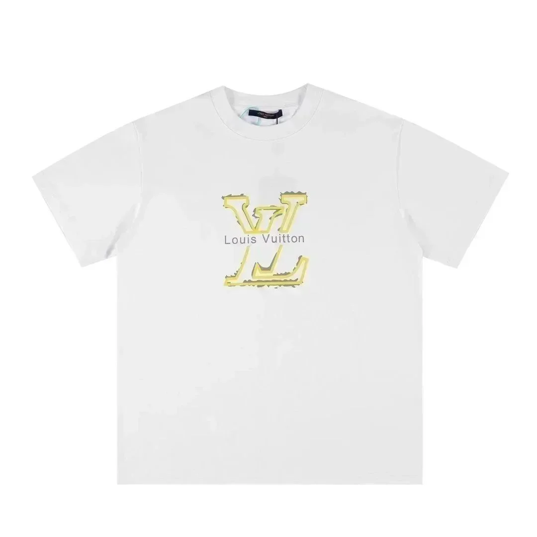 Louis Vuitton Louis Vuitton Monogram White with Yellow Hollow Logo T-Shirt White