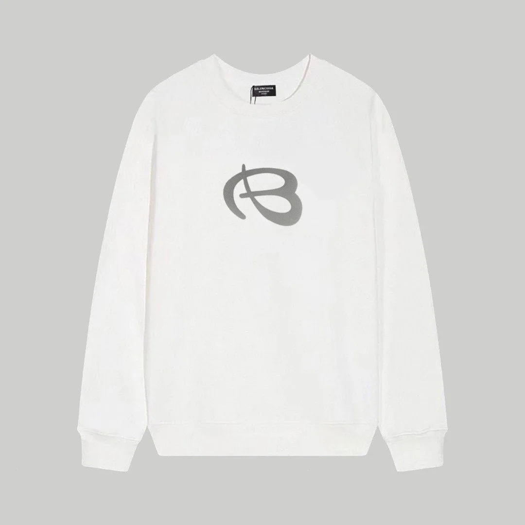 Balenciaga Balenciaga B Logo Crewneck Sweatshirt White White - 1