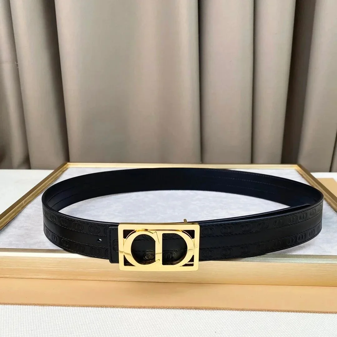 Dior Dior CD Logo Belt Black/Gold Black