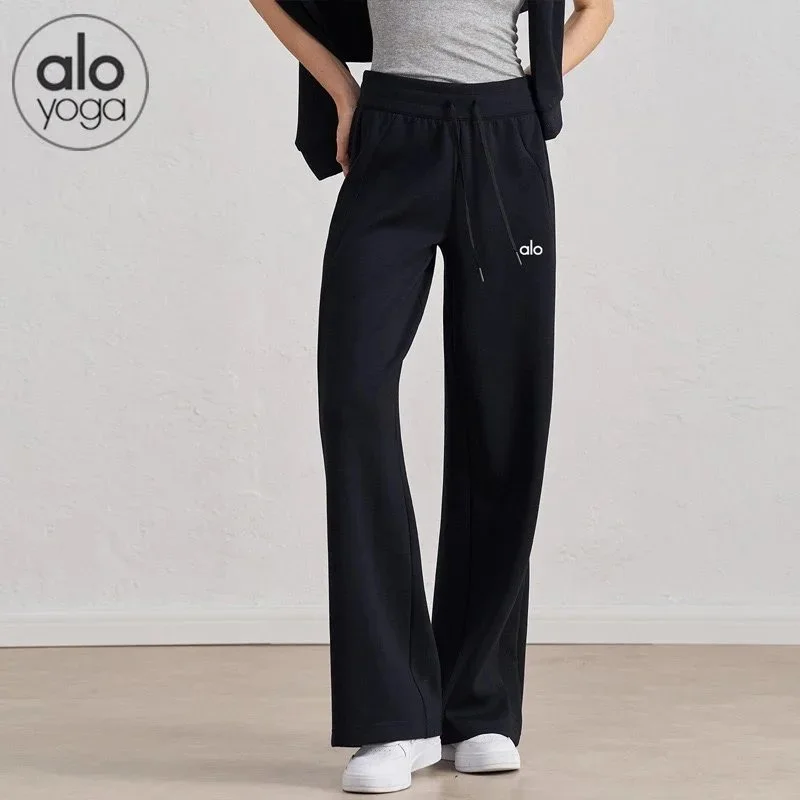Alo Yoga Alo Yoga Black Wide-Leg Pants Black - 1