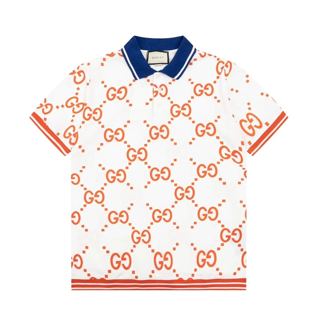 Gucci Gucci GG Supreme White/Orange GG Polo Shirt White