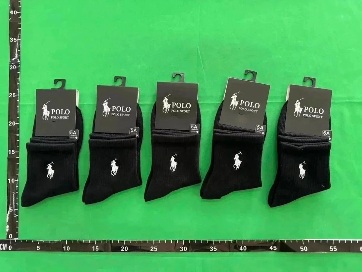 Polo Ralph Lauren Polo Ralph Lauren Polo Sport Black Mid-Calf Socks 5 Pair Black - 1
