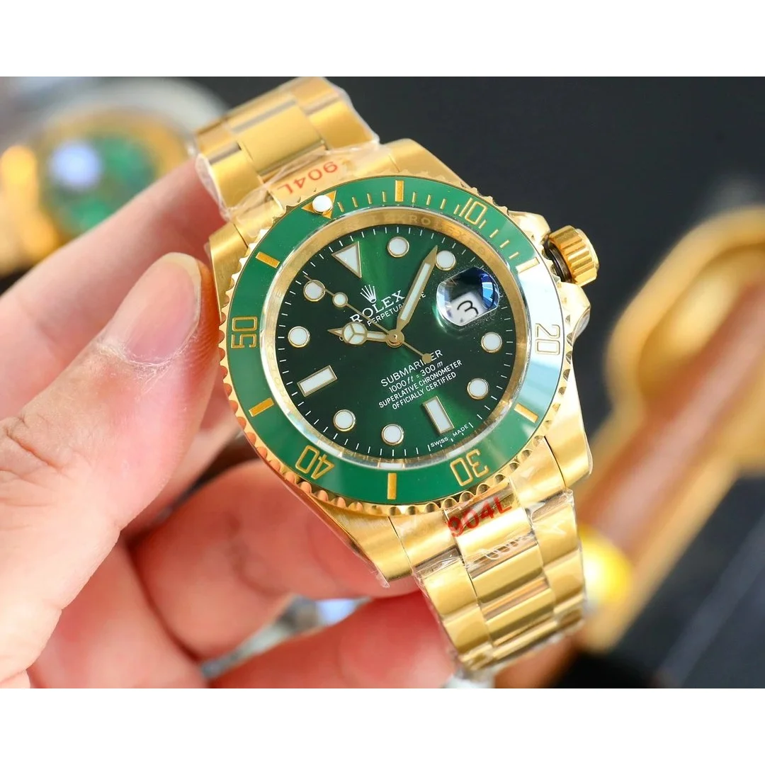 Rolex Rolex Submariner Gold Case Green Dial Watch Gold - 1