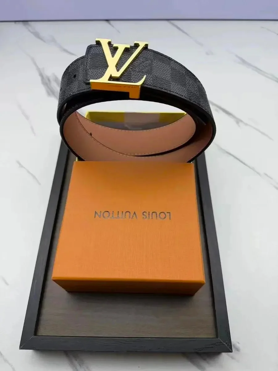 Louis Vuitton Louis Vuitton Damier Ebene LV Buckle Belt Black