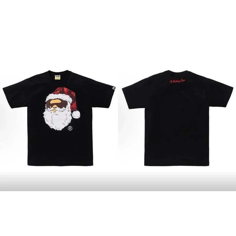 A Bathing Ape BAPE Santa Graphic T-Shirt 1288 Black Black - 1