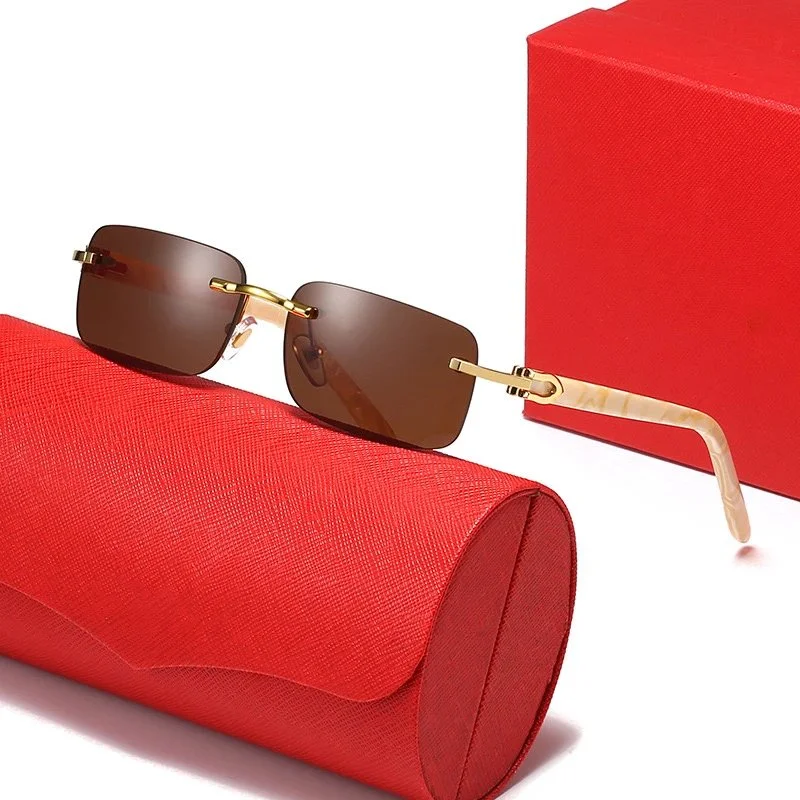 Cartier Cartier Soleil Blanc Gold Frame Brown Lens Sunglasses Gold - 1