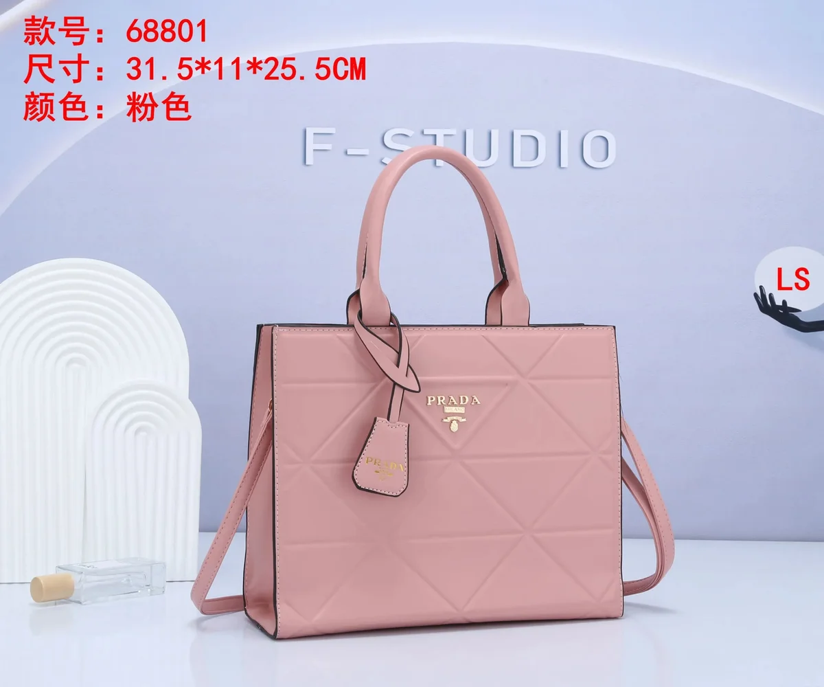 Prada Prada Cahier Pink Quilted Tote Bag Pink