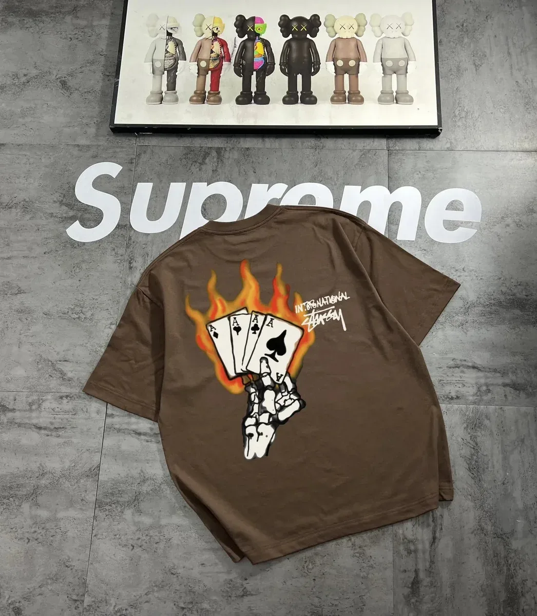 Stussy Stussy Stüssy Ace of Spades T-Shirt Brown Brown - 1