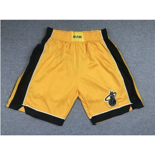 Other Miami Heat Yellow Black Basketball Shorts Yellow - 1
