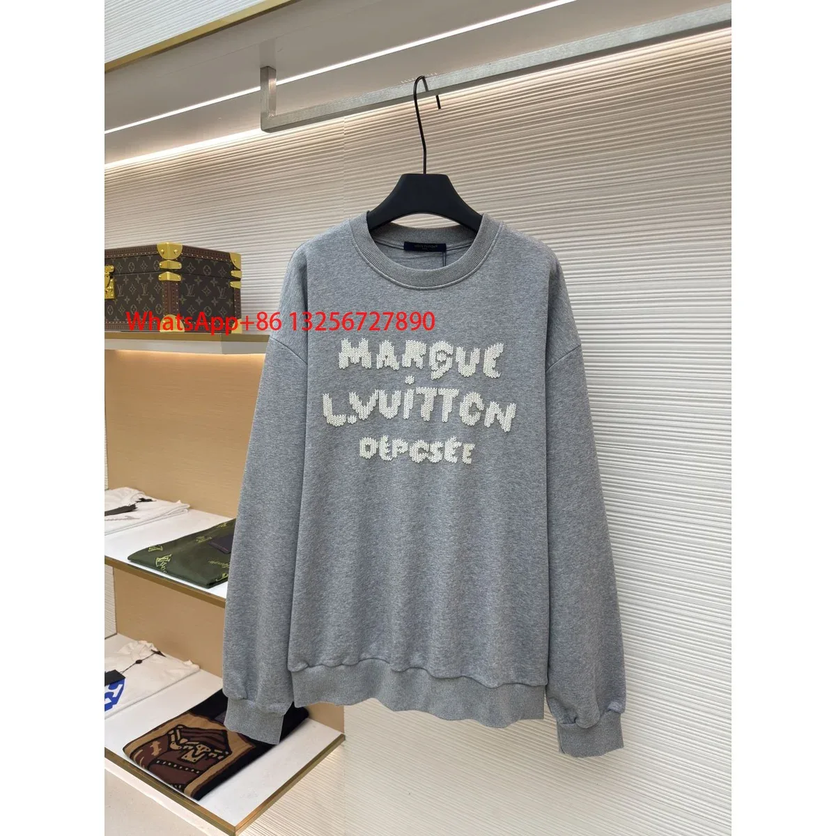 Louis Vuitton Louis Vuitton Grey 'LV 20' Embroidered Sweatshirt Grey