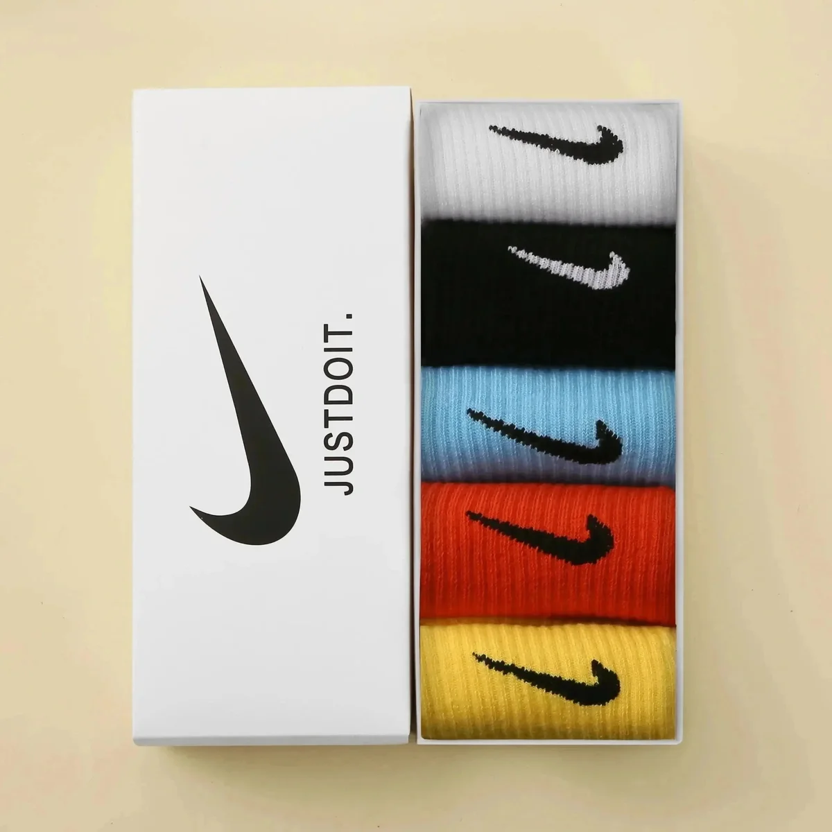 Nike Nike 5 Pair Socks Pack - Black/White/Light Blue/Red/Yellow Black - 1