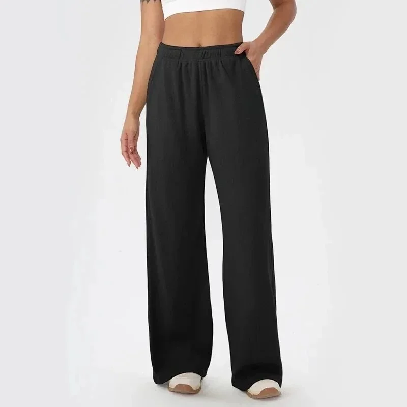 Other Black Wide-Leg Pants Casual Trousers Black - 1