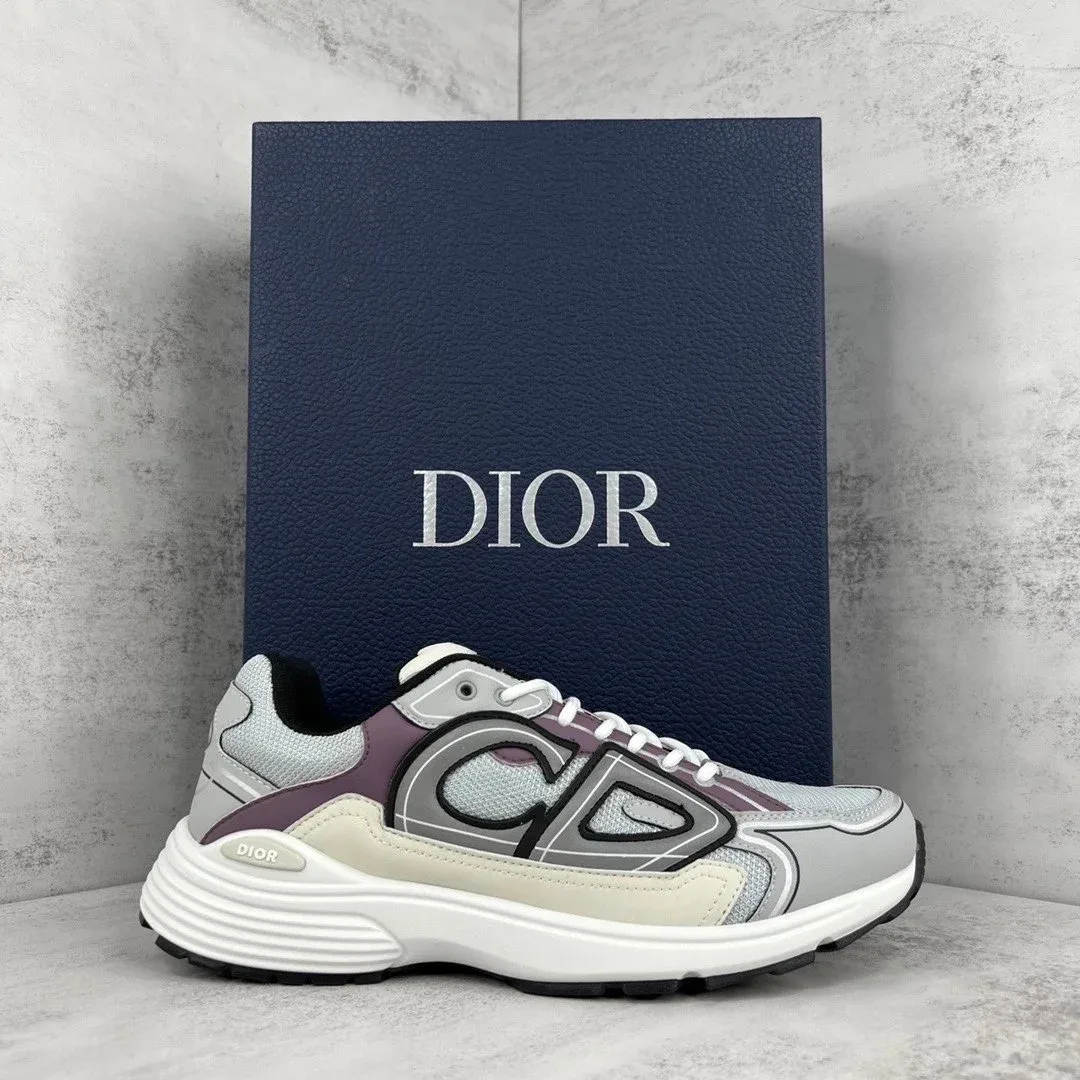 Dior Dior B22 Grey/Purple/Beige CD Logo Sneakers Multicolor